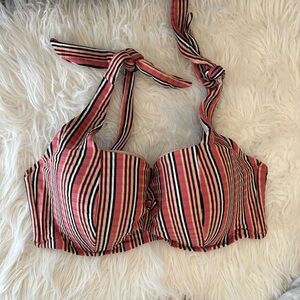 Striped Pink bikini Top